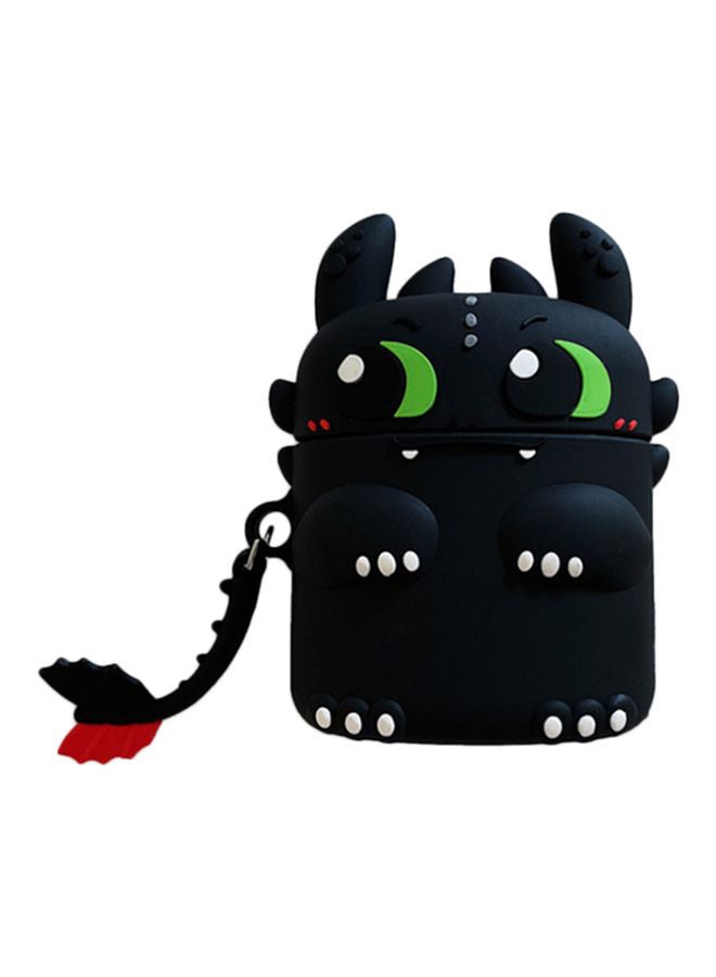 Cartoon Themed Case Cover With Carabiner For Apple AirPods 1/2 Black/Green/White - Image 1